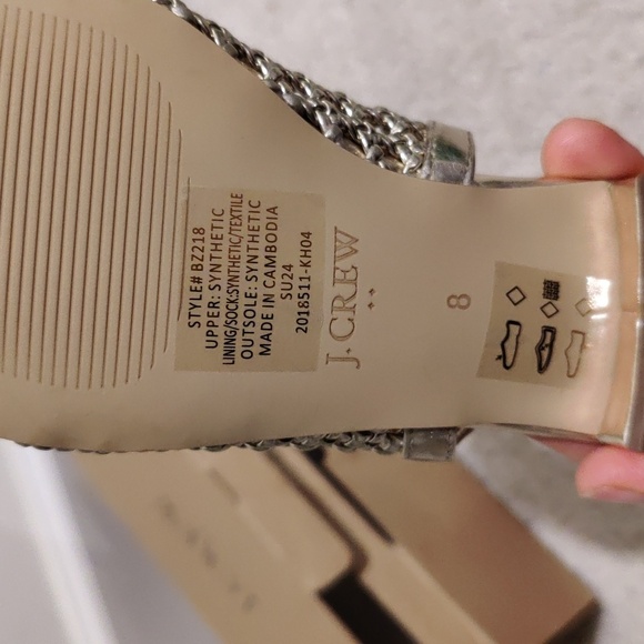 New! J. Crew Elegant Golden Woven  Slingback Flats Women's Shoes Sz 8 - Picture 5 of 6